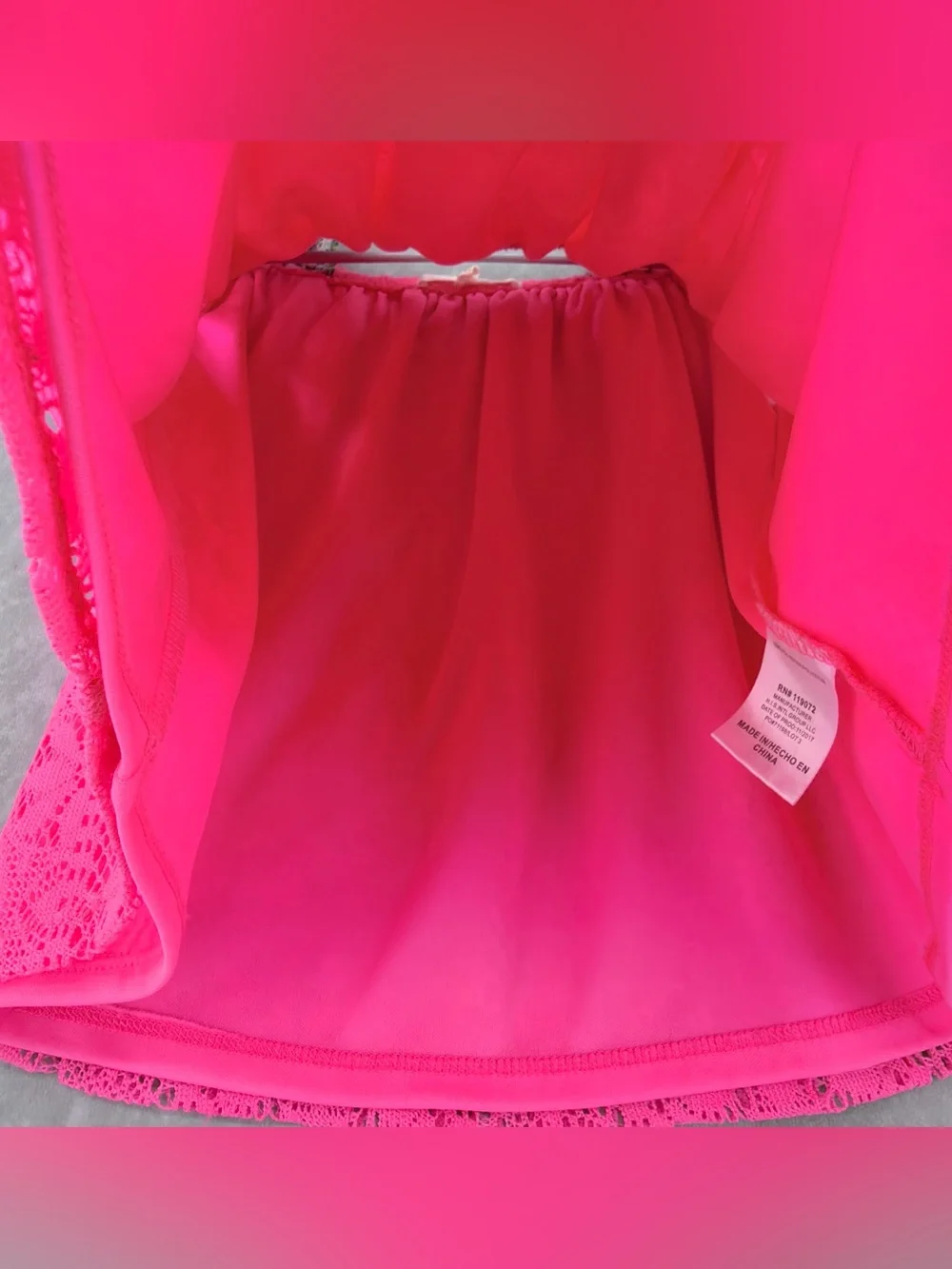 Girls 6X Hot Pink Lace Tank Top with white Shorts Set